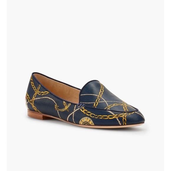 Talbots Ryan Nautical Print Navy Blue Women’s Loafers Flats - Picture 2 of 9